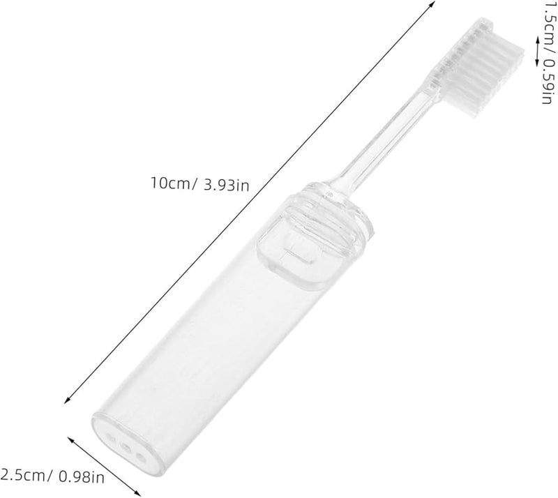 10pcs Travel Toothbrush Kit Foldable with Cover Transparent Portable Mini Toothbrushes - Image 2
